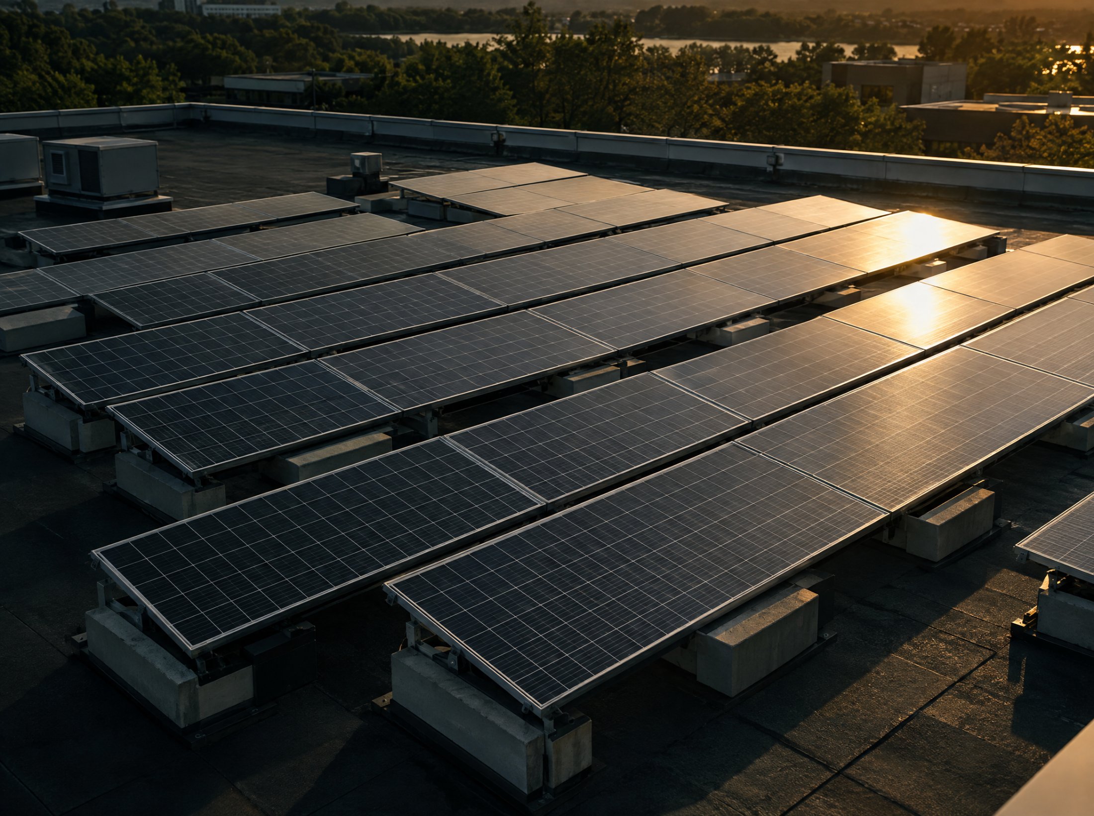 PV-Anlage auf gewerblichem Flachdach